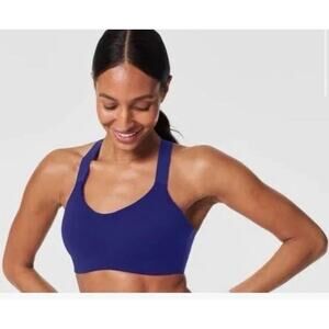 Spanx Spanx 50475R Medium Impact Sports Bra SZ S Deep Azure NWT $68
